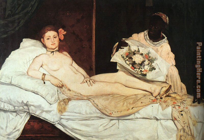 Olympia painting - Edouard Manet Olympia art painting